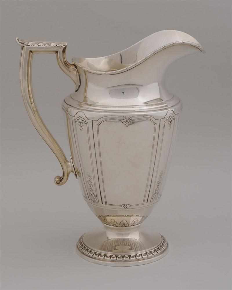 Appraisal: DURGIN GORHAM MONOGRAMMED SILVER HALF-PINT WATER PITCHER IN THE ''PRINCESS