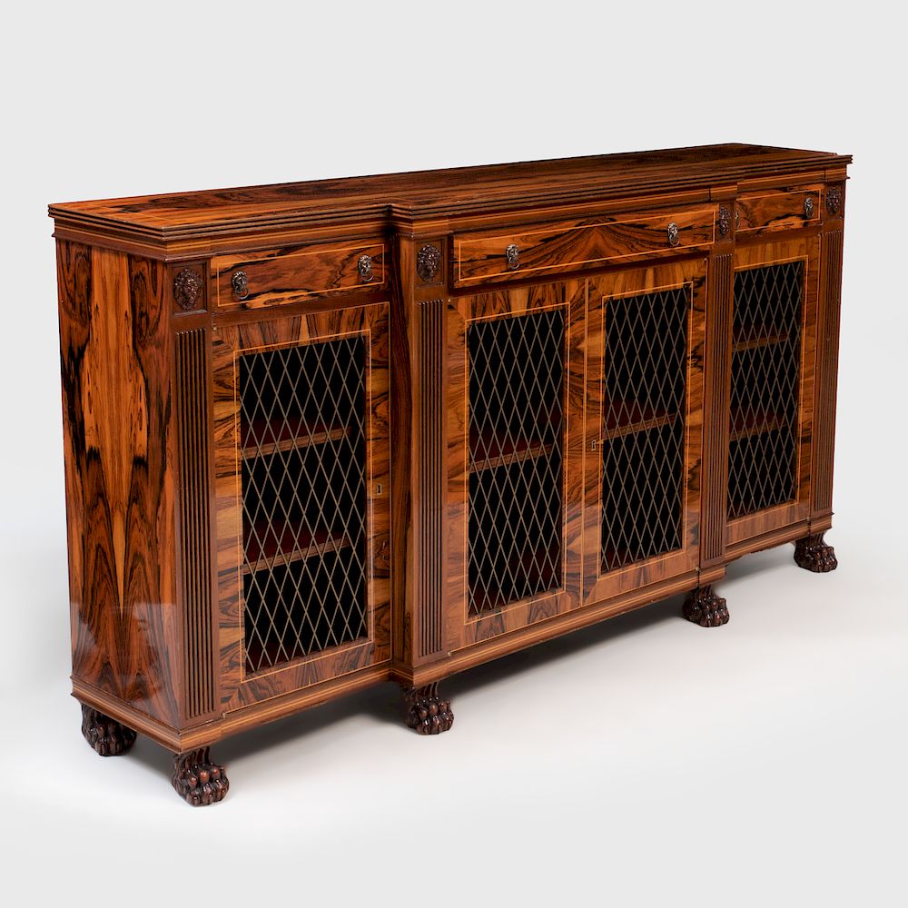 Appraisal: Regency Style Rosewood Side Cabinet Stamped on reverse 'Sanford' and