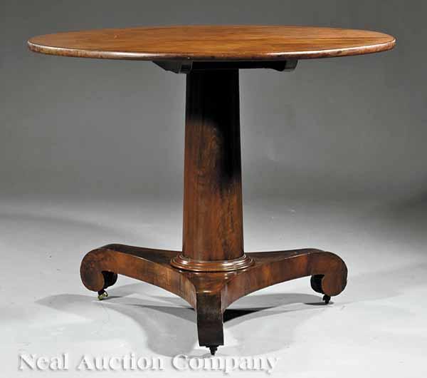 Appraisal: An American Classical Mahogany Tilt-Top Table early th c circular