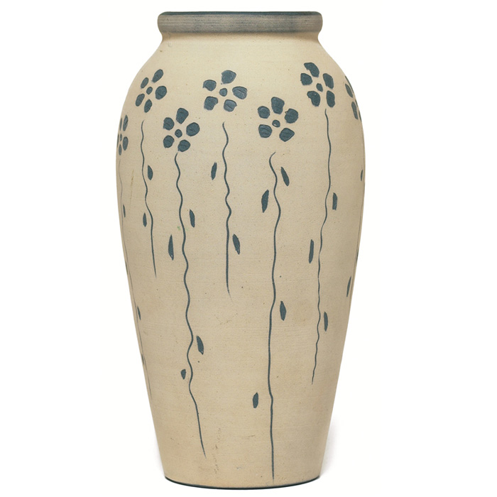 Appraisal: Unusual Hy-Long vase tapered form with a floral design in