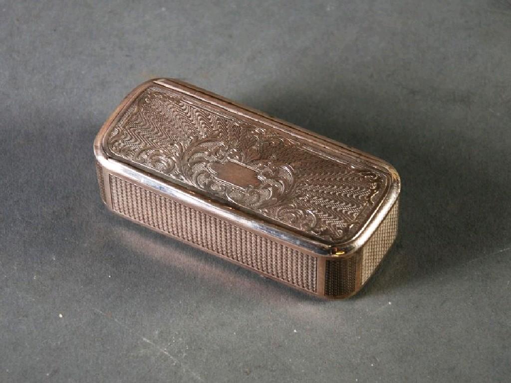 Appraisal: A LATE NINETEENTH CENTURY AUSTRO-HUNGARIAN SILVER PURITY SNUFF BOX with