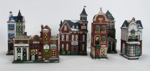 Appraisal: Group of Six Dept Christmas Houses including ''The Wedding Gallery''