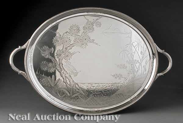 Appraisal: A Good English Silverplate Tea Tray Mappin Webb London Sheffield