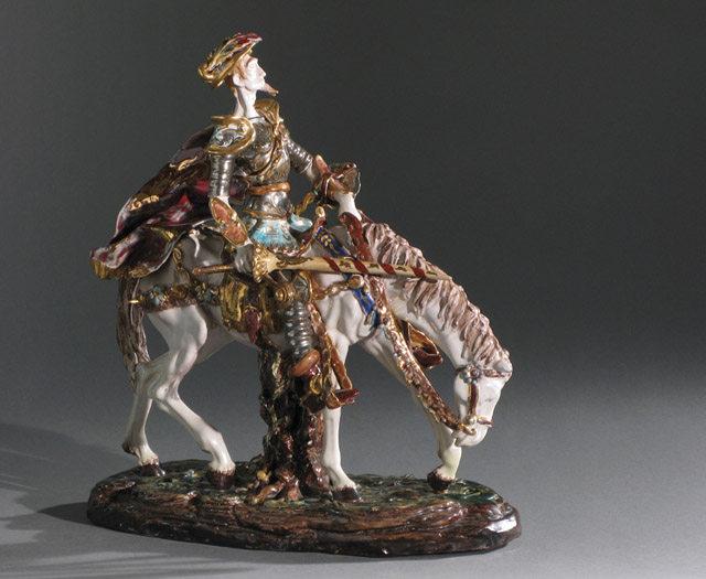 Appraisal: PROFESSOR EUGENIO PATTARINO POTTERY SCULPTURE Italian - of Don Quixote