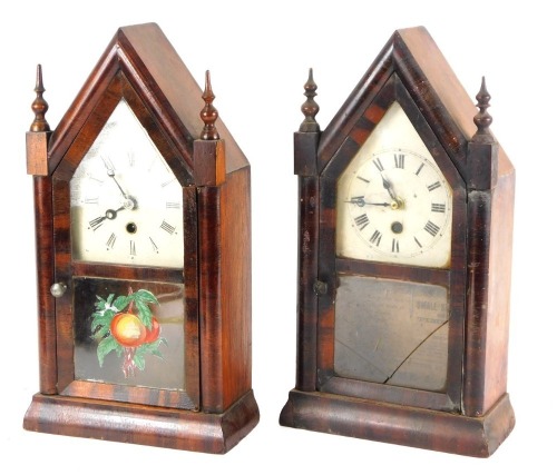 Appraisal: Two late thC American mantel clocks each with an arched