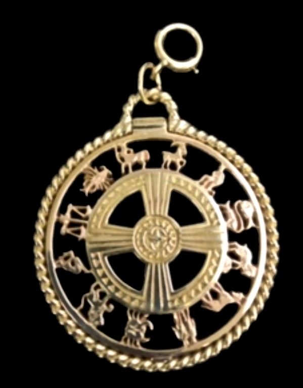 Appraisal: Karat Gold Lady's Zodiac Pendant Karat gold lady's zodiac pendant