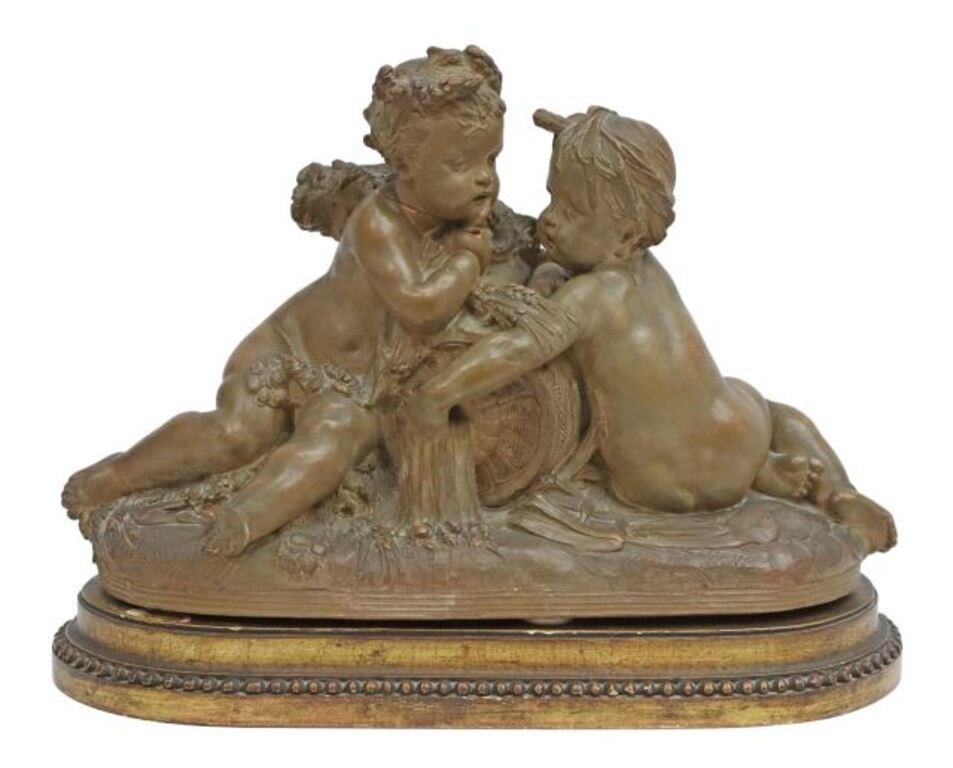 Appraisal: Cast terracotta sculpture L'Allegorie de la Terre et de l'Eau