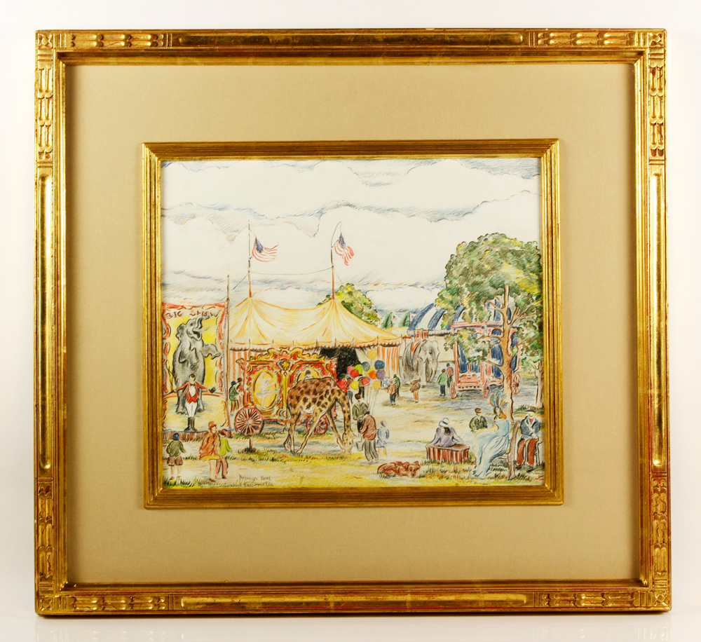 Appraisal: - Beal Gorman Bros Circus Colored Pencil Reynolds Beal American