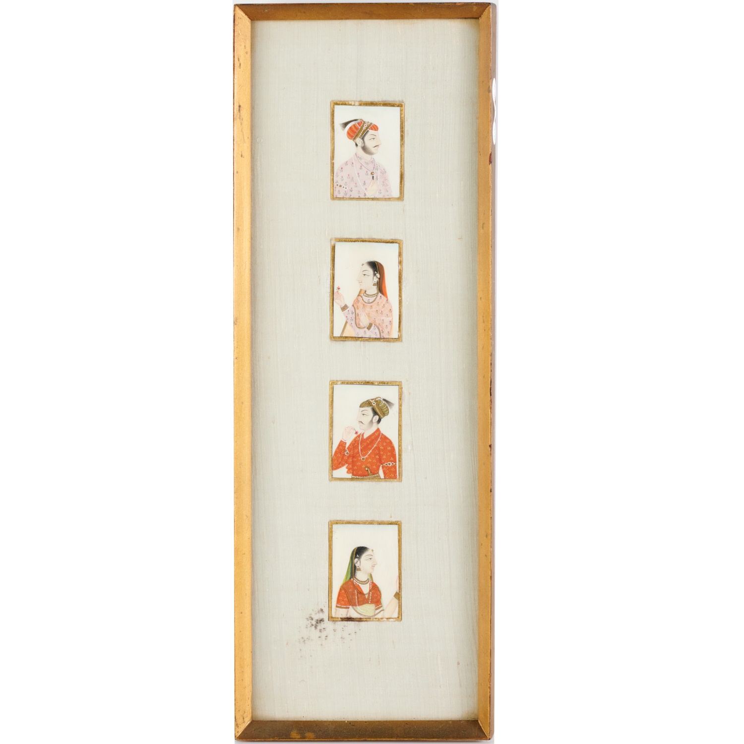 Appraisal: INDO-PERISAN SCHOOL MINIATURE PORTRAITS th th c gouache and gold