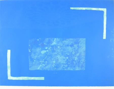 Appraisal: WILLIAM SCOTT R A BRITISH - BLUE COMPOSITION Screenprint signed