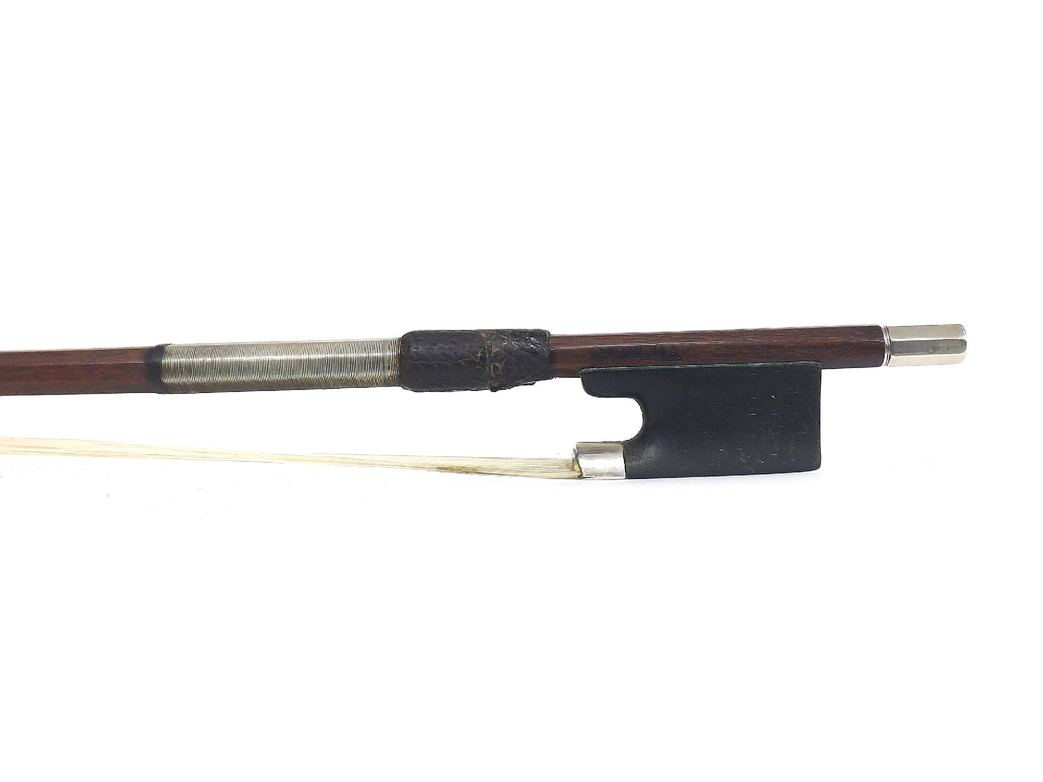 Appraisal: German silver mounted violin bow stamped Thomae gm