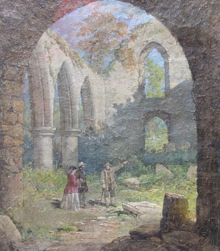 Appraisal: Samuel Rayner British - Tour of a Ruined Cathedral Oil