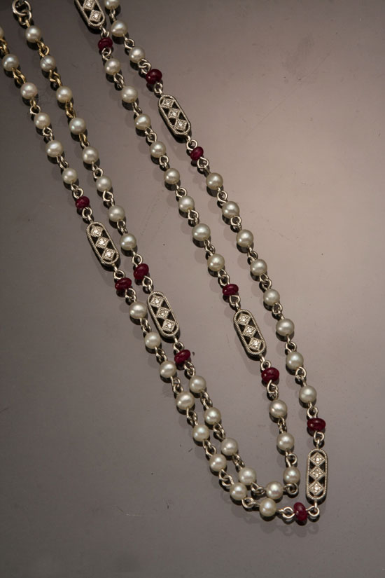 Appraisal: Lot Property of Various Owners Edwardian Princess Length Platinum -Karat