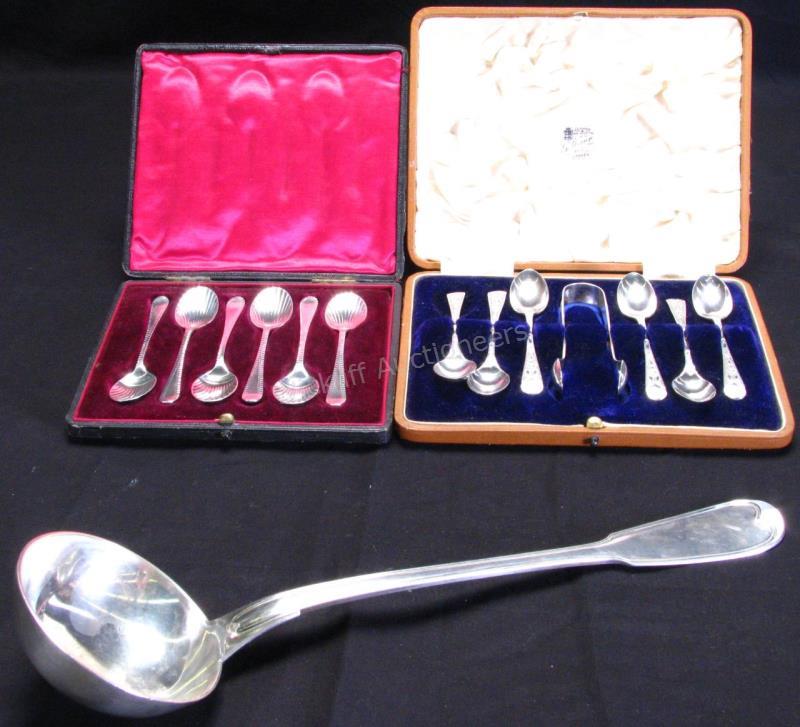 Appraisal: Group of Sterling and Silverplate including large antique French silver