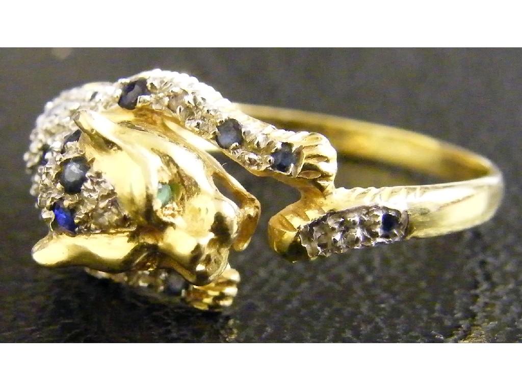 Appraisal: ct leopard design stone set ring grams