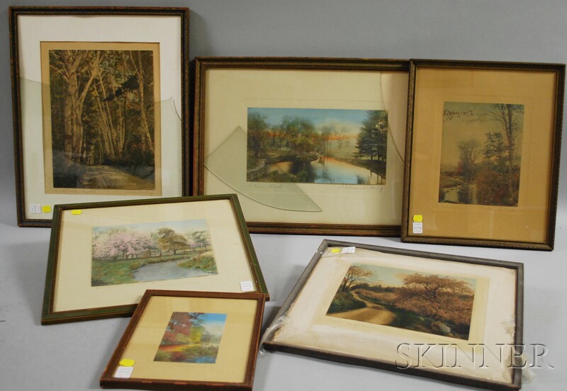 Appraisal: Six Framed Wallace Nutting Hand-colored Photographic Landscape Prints