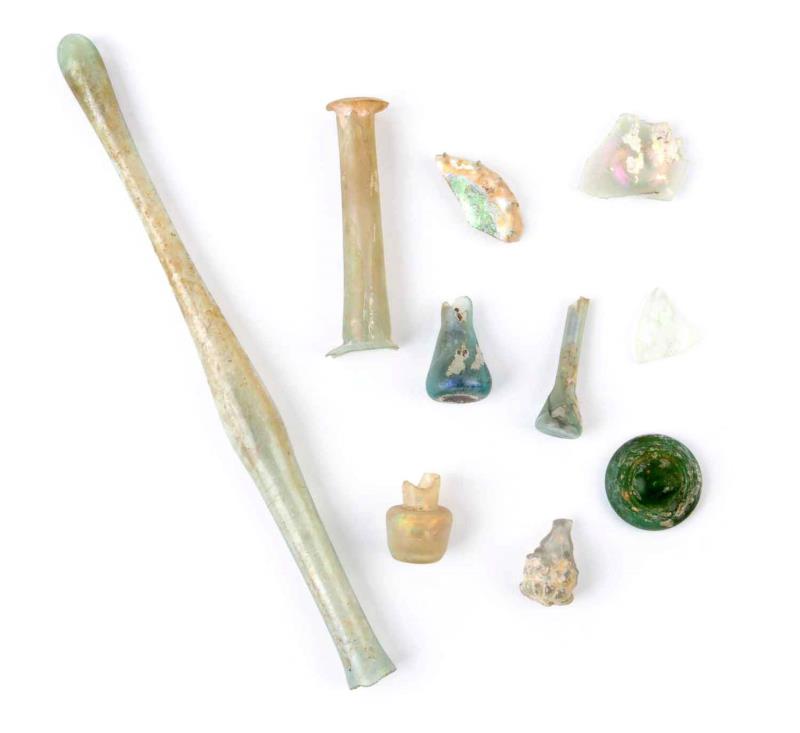 Appraisal: Lot Of Romans Glass Pipe and Fragments This group of