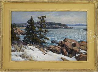 Appraisal: T M NICHOLAS American - BREEZY DAY ACADIA Oil on