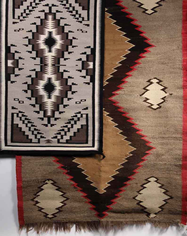 Appraisal: NATIVE AMERICAN RUGS - Including Navajo Two Gray Hills tapestry