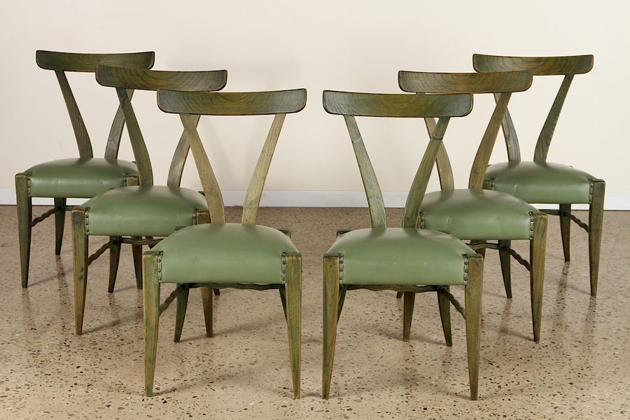 Appraisal: RARE SET OF ITALIAN OAK DINING CHAIRS C A rare