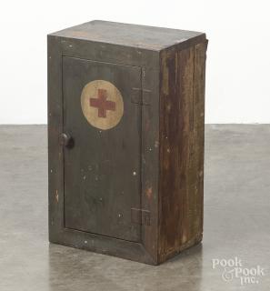 Appraisal: Painted pine Red Cross medicine chest late th c ''