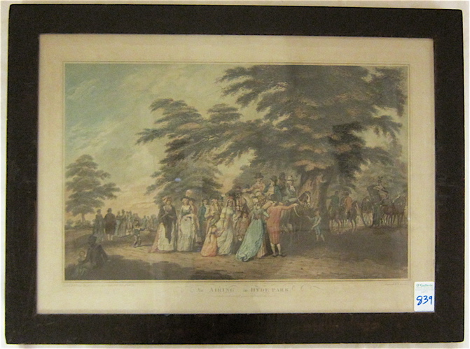 Appraisal: THOMAS GAUGAIN COLOR STIPPLE ENGRAVING England - titled An airing