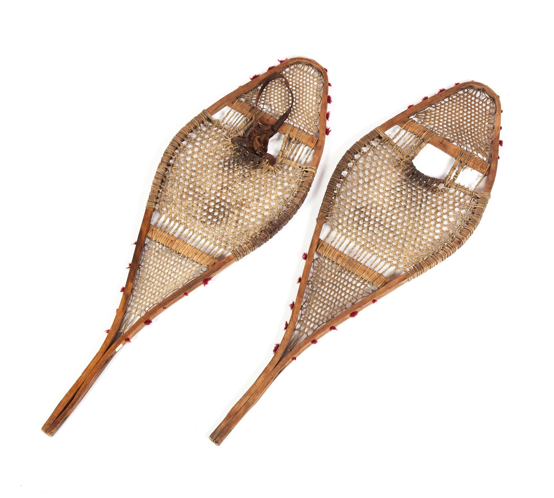 Appraisal: PAIR OF AMERICAN SNOWSHOES Late th-early th century Wooden frames