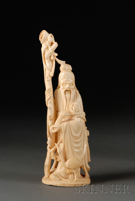 Appraisal: Ivory Carving China late th century figure of Shao Lao