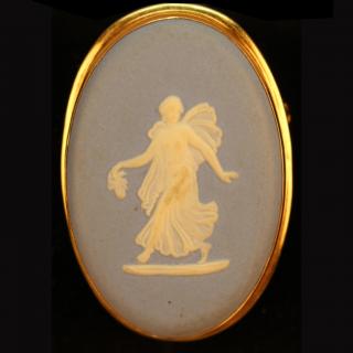 Appraisal: Antique Blue White Wedgwood Cameo Pin housed in an k