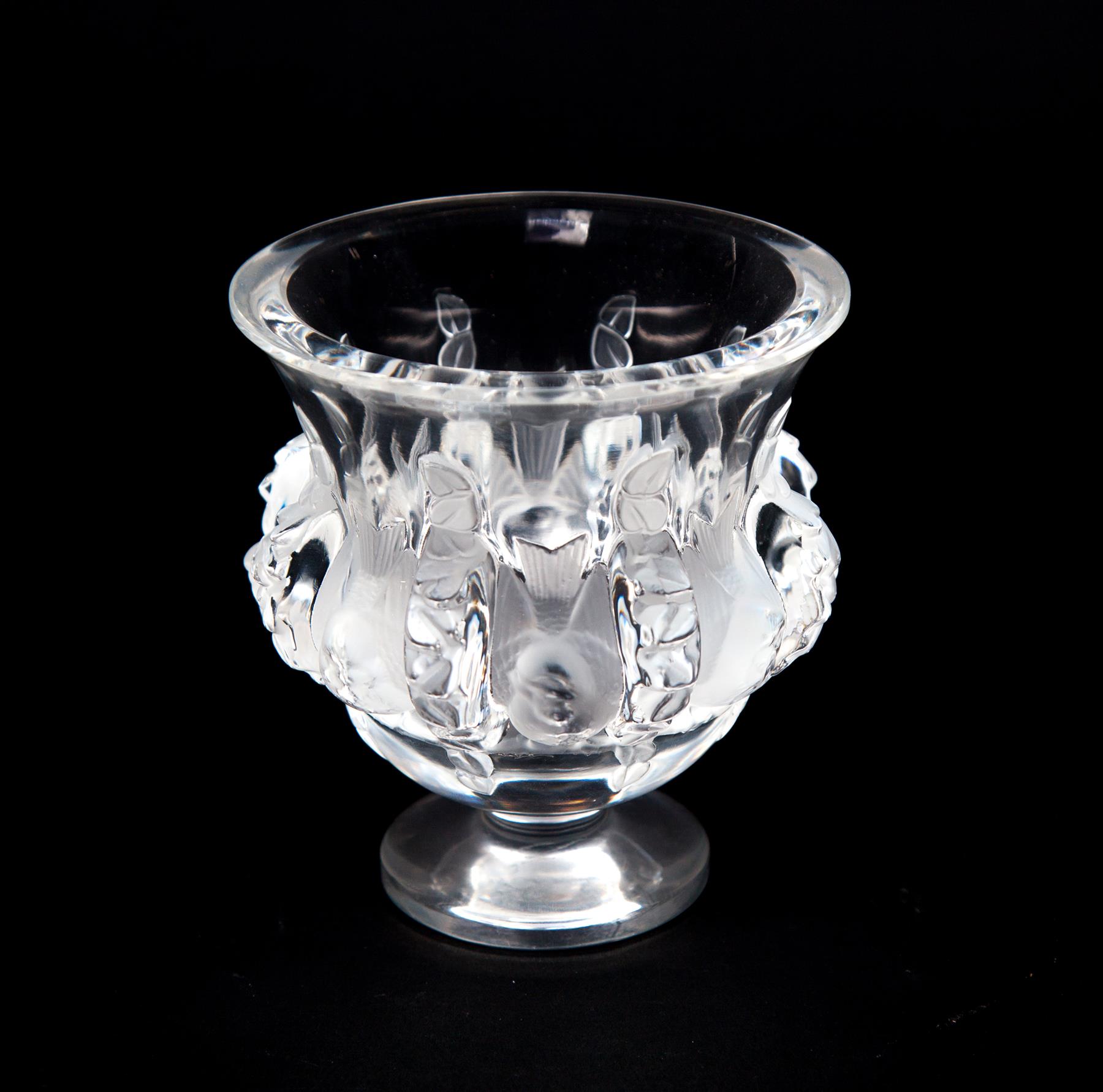 Appraisal: LALIQUE VASE France nd half- th century Urn-shape with frosted