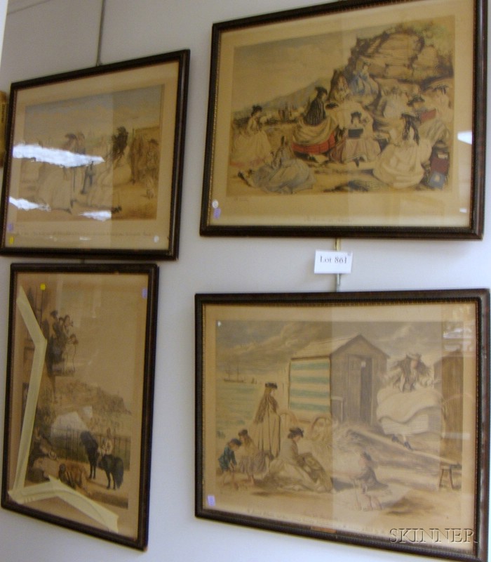 Appraisal: Four Framed John Leech British - Chromolithographs on Paper Depicting