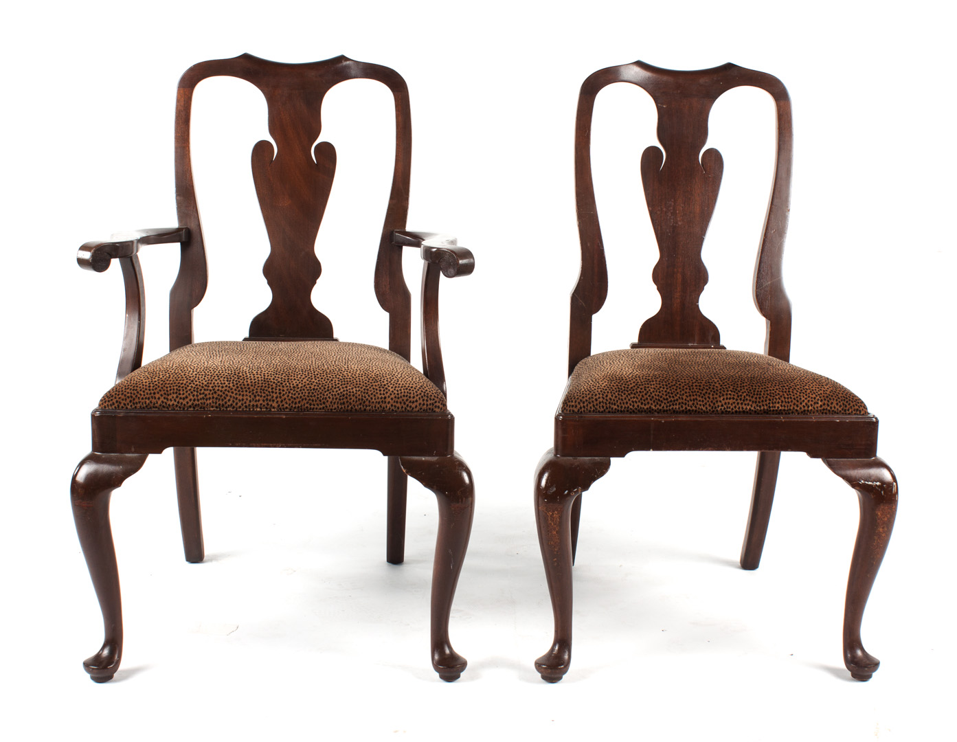 Appraisal: Six Henkel-Harris Queen Anne style mahogany chairs comprising two arms