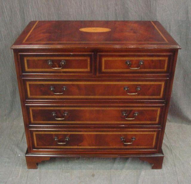 Appraisal: Georgian Style Mahogany Low Chest With inlay on top and