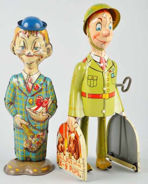 Appraisal: Lot of Tin Litho Walking Figure Wind-Up Toys Description American