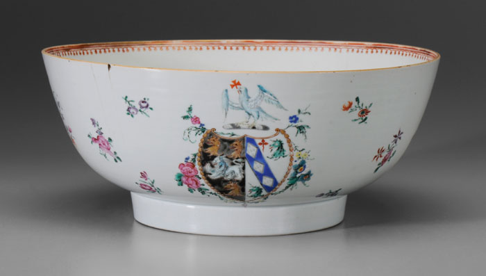 Appraisal: Chinese Export Armorial Bowl th century porcelain coats of arms