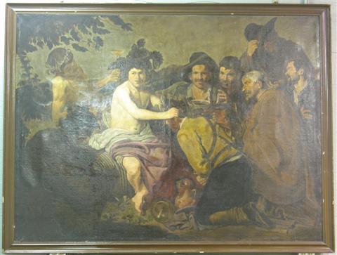 Appraisal: AFTER VELAZQUEZ EUROPEAN TH CENTURY BACCHUS Oil on canvas x