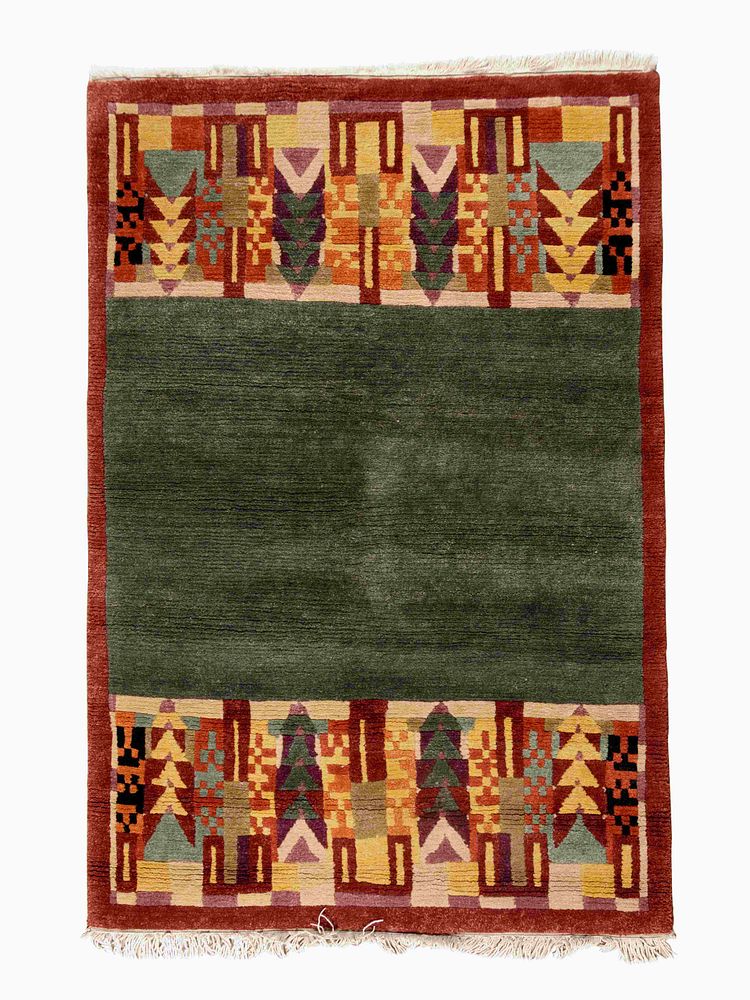 Appraisal: Modernist Mid th Century Arts and Crafts Style Rug Modernist