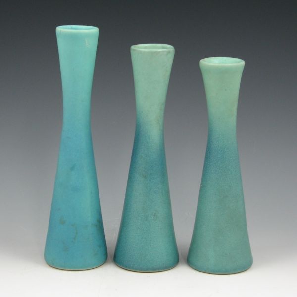 Appraisal: Group of three Van Briggle tapered bud vases in Ming