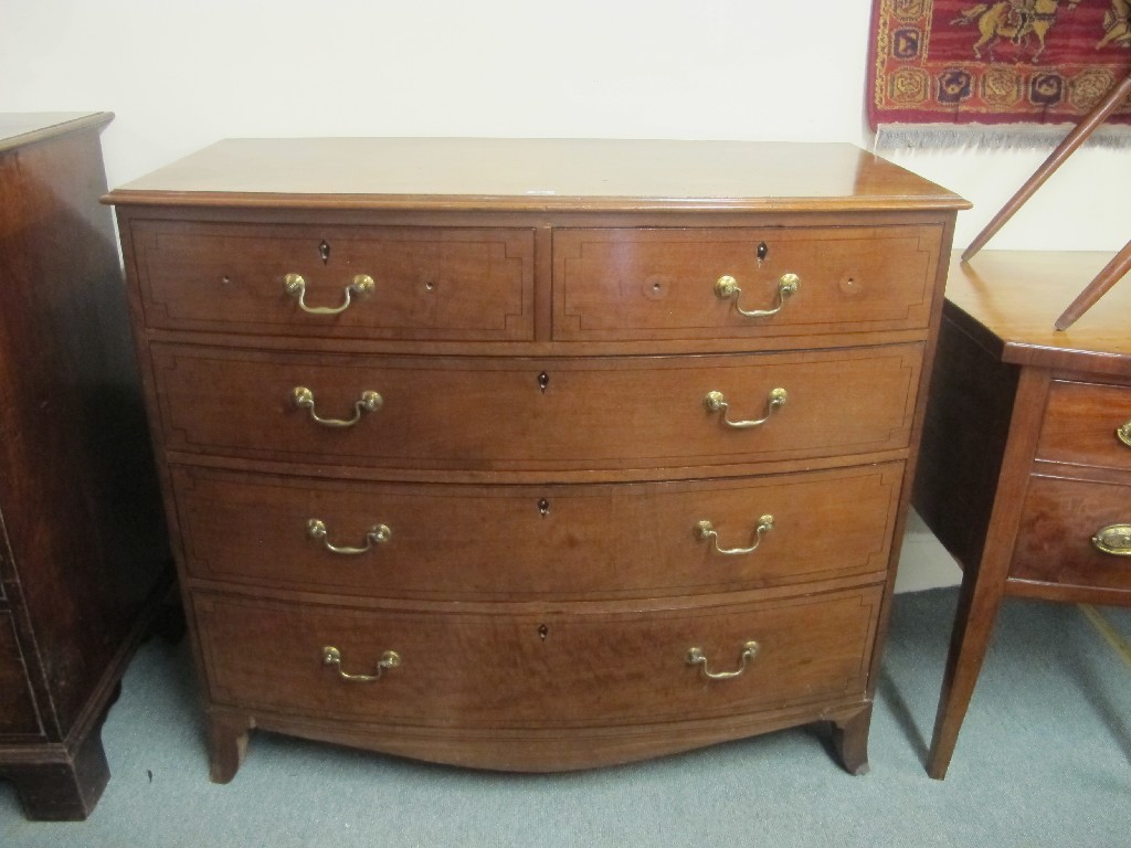 Appraisal: George IV mahogany two over three chest of drawers Provenance