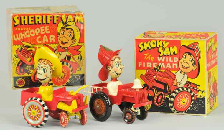 Appraisal: BOXED SMOKY SAM WILD FIREMAN SHERIFF SAM WHOOPEE Marx Crazy