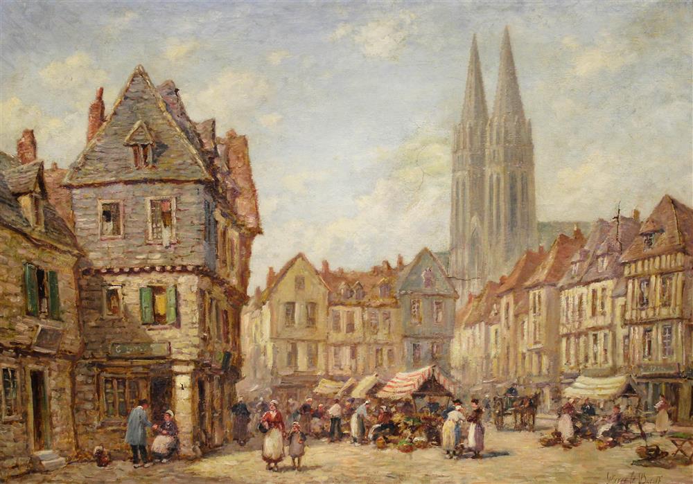 Appraisal: PIERRE LE BOEUFF FRENCH TH CENTURY STREET SCENE Oil on