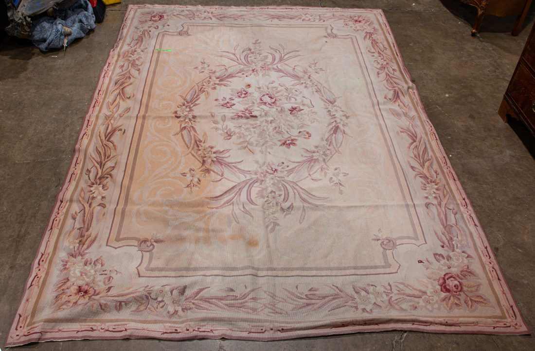 Appraisal: AN AUBUSSON STYLE TEXTILE An Aubusson style textile ' x