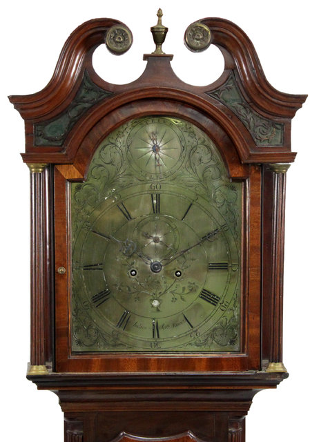 Appraisal: A mahogany longcase clock the arched brass dial signed Andrew