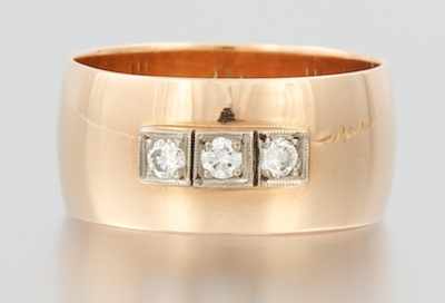 Appraisal: A Ladies' Rose Gold and Diamond Band k rose gold