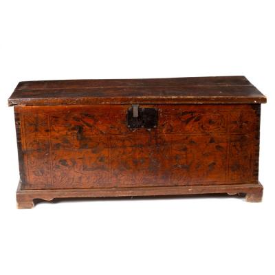 Appraisal: An early th Century Adige cypress wood chest the front