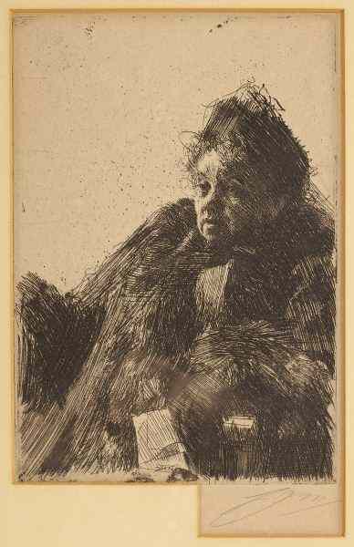 Appraisal: Anders Zorn Swedish - ''Madame Simon''etching pencil signed ''Zorn'' in