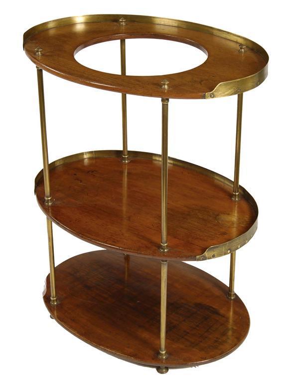 Appraisal: A th century Campaign teak and brass three tier washstand