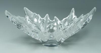 Appraisal: Lalique center bowl formed as double leaf marked on base