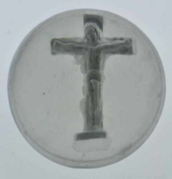 Appraisal: Crucifix Sulphide Marble Description Figure of Jesus on the cross