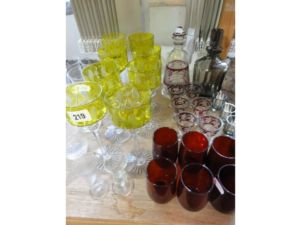 Appraisal: A quantity of glassware including a set of eight tall